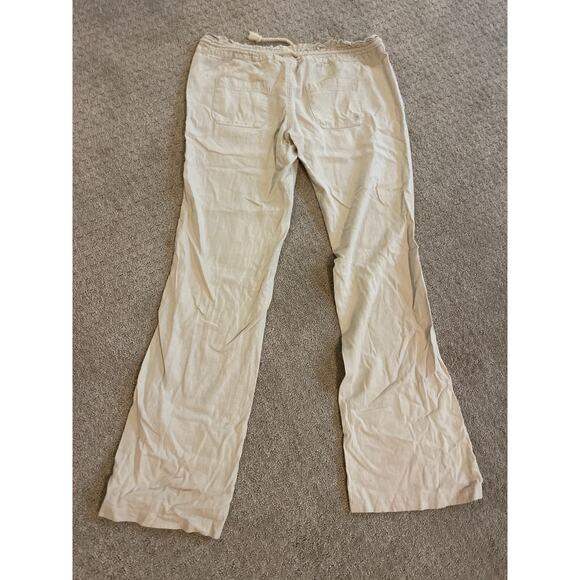 Roxy Khaki Oceanside Flare Drawstring Beach Pants - Picture 3 of 8
